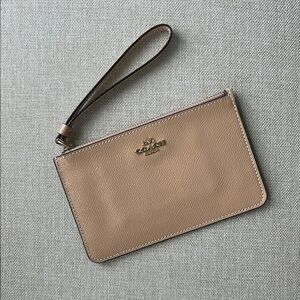 Coach Beige Leather Wristlet